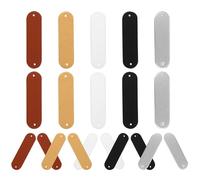 WRITWAA 100pcs Pu Leather Tags Clothes Label with 2 Holes, Easy to Sew and Attach, for Knit DIY Apparel and Hats, for Yarn and Handmade Projects