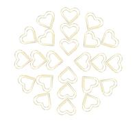 WRITWAA 100pcs Small Heart-Shaped Metal Paperclips Delicate Gold Paper Clips for Office Use Bookmarks Document Organizing Creative and Practical Stationery