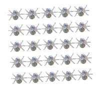WRITWAA 100pcs Spider Nail Charms Alluring Halloween Nail Art Decor with Alloy and Crystal and Manicure Decoration for Women
