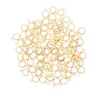 WRITWAA 100Pcs Stainless Steel DIY Bail Beads Spacer Connectors for Jewelry Making Crafts Curved Hoop Links for Bracelets and Necklaces Gold Accessories