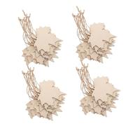 WRITWAA 100pcs Unfinished Maple Leaf Wooden Slices with Twine Rustic Fall Leaf Wood Cutouts for Thanksgiving Hanging Decorations DIY Autumn Harvest Ornaments and Blank Tags Craft Supplies