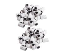 WRITWAA 100Pcs White Nail Grinding Sanding Bands Corundum Manicure Pedicure Accessories for Nail Drills Gel Polish Remover