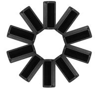 WRITWAA 10Pcs Black ABS Recessed Cabinet Door Handles Flush Embedded Pulls Industrial Plastic Hardware for Sliding Closet and Furniture Doors