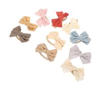 WRITWAA 10Pcs Bowknot Headbands Soft Cotton Newborn Hair Bands with Dot Bows Hair Accessories for Comfortable Stylish Wear