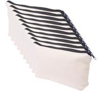 WRITWAA 10pcs Canvas Zipper Pouches Travel Friendly Makeup Bags Pencil Cases Organizing Accessories Beige DIY Craft Toiletry Bags