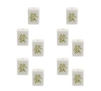 WRITWAA 10pcs Ceramic Porcelain Mahjong Beads Asia Beads Multi Colored Square Shape Traditional Chinese Design Resist Fading Abrasion Resistant Festive Bracelets Jewelry Making