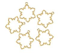 WRITWAA 10Pcs Christmas Snowflake Open Back Bezel Pendant Frames, Alloy Jewelry Pendant Frame Set Thick Metal Golden Edges for DIY Necklace Bracelet Craft