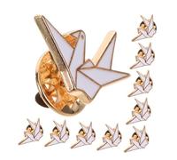 WRITWAA 10pcs Creative Brooch Animal Lapel Pin Cute Badge Pins Cartoon Badge Origami Crane Cute Clothing Brooch Origami Crane Clothing for Backpacks White Zinc Alloy