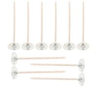WRITWAA 10pcs DIY Cotton Candle Wicks with Metal Base 7cm Natural Cotton Wicks for Scented Candle Making Suitable for Handmade Soy Wax