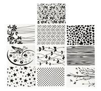 WRITWAA 10pcs Embossing Folder Set Plastic DIY Stencil Templates for Scrapbooking Card Making with Windmill, Star, Heart, Butterfly, Tree Bark Designs for Paper Crafting Random Style