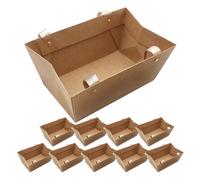 WRITWAA 10pcs Empty Baskets Kraft Basket Bulk with Handles 9.8x6.5x4.3" Easy to Fill for Wedding Party Graduation Birthday Baby Shower Thanksgiving Christmas Brown