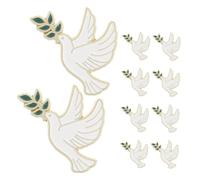 WRITWAA 10pcs Flying Birds and Doves Brooch Animal Bird Brooch Peace Dove Jewellery White Zinc Alloy