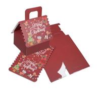 WRITWAA 10pcs Gingerbread House Candy Boxes Elegant European Style Treat Packaging for Christmas Holiday Party Favors Durable Cardboard Boxes for Cookies and Small