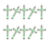 WRITWAA 10pcs Glow the Dark Cross Pendant for Necklace Making, Hypoallergenic Plastic and Alloy Material with Stylish Intricate Cross Shape, Comfortable to Wear, for DIY Jewelry