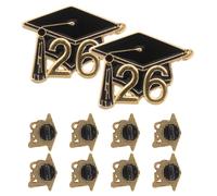 WRITWAA 10pcs Graduation Party Pins 2026 Graduation Cap Brooch Lapel Badges for Students and Graduates Alloy Jewelry Pins and Party Favors Classic Sturdy Design and Last School Day