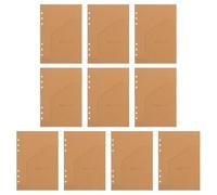 WRITWAA 10PCS Kraft Paper Divider Pockets for A5 Binders, 6-Ring Front Pocket Organizer, Paper Binder Insert for Journal, Planner, School & Office Supplies
