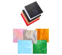 WRITWAA 10pcs Mixed Color 10cm Stained Glass Sheets for Cathedral Stained Glass Projects Mosaic Tiles Craft Supplies Random Color