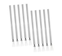 WRITWAA 10pcs Nail Art Pens with Bendable Stainless Steel Pins Multifunctional Manicure Tools for Fine Line Detailing Wire Drawing and Stripe Design Silver Handles for Precise Nail Art