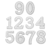 WRITWAA 10pcs Rhinestone Stickers Sew on Number Patches Fashionable Abs Glass Self-Adhesive Easy Application for Clothes Hats Crafts Accessories