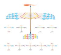 WRITWAA 10pcs Rubber Band Powered Aircraft Toys for Kids, Educational Assemble Airplane Models, Indoor Outdoor Flying Fun (random Style)