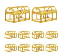 WRITWAA 10pcs Trinket Box - Treasure Chest Decorative Box - Plastic Trinket Organizer for Necklace Candy Wedding Treat Container - 9x5.5x5cm Decorative Keepsake Candy Container
