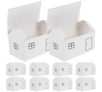 WRITWAA 10pcs White Paper House Shaped Birthday Favor Boxes Lightweight and Easy to Carry Goodies Boxes for Party and Carnival Gift Packaging