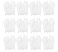 WRITWAA 12 Pairs White Cotton Moisturizing Gloves for Dry Hands Fingerless Working Cotton Gloves for Adults Protective for Occupational Use