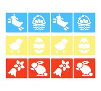 WRITWAA 12 Pcs Holiday Painting Stencil Templates for Kids Animal & Easter Designs Hollow Design Stencil Reusable for Ages 4-8 DIY Decorations Canvas Wood Present 6x5. 5 Inch