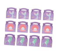 WRITWAA 12 Pcs Mermaid Themed Treat Boxes Elegant Goodie Containers for Parties Birthdays Showers Weddings Light Weight Candy Boxes with