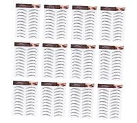 WRITWAA 12 Sheets Waterproof Eyebrow Stickers 6D Temporary Brow for Makeup Self-Adhesive Fake Eyebrow Stickers Suitable for Daily Use