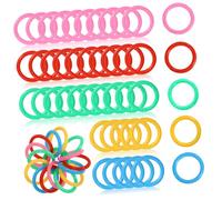 WRITWAA 120pcs Colored Book Rings Scrapbooking Loose Binder Book Rings Key Flashcards for Papers Mini Binder for Cards Plain Stationery Desk Shape Study Flexible Removable