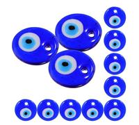 WRITWAA 12pcs Blue Glass Evil Eye Pendants 3cm Traditional Protective Beads DIY Jewelry Charms for Bracelet Necklace Craft Making