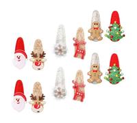 WRITWAA 12pcs Christmas Hair Clips Adorable Sequins Barrettes for Women Holiday Cheer Accessories with Various Patterns and Colors