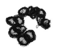 WRITWAA 12pcs Drawstring Lace Hairnet for Women Ballet Bun Hair Net Hair Bun Accessories Black Nets Liner Weaving Caps
