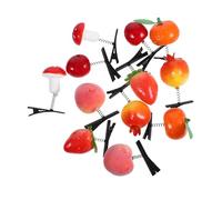 WRITWAA 12pcs Fruit Spring Clip Colorful Gender Woman Peach Hairpins Pattern Fruit Clip Novelty Material Clamp Simulation Funny Fruit Hair Clips Accessories Snap Iron