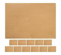 WRITWAA 12pcs Kraft Paper Pocket Folder A4 with Single Pocket and Burrfree Edges, Space Saving Document Organizer for Meeting Notes and Portfolio Paperwork, for Everyday Work and Setting