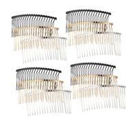 WRITWAA 12pcs Metal Hair Combs 20-teeth Side Combs 7.5x3.5cm Matte Black Gold Silver Updo Hair Holder Styling Tool for Women Girls Wedding Bridal Accessories