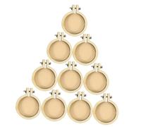 WRITWAA 12Pcs Miniature Wooden Embroidery Hoops Oval and Round Cross Stitch Frames DIY Craft Circles for Pendant Necklace Home Decoration Handwork Supplies
