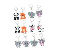 WRITWAA 12pcs Rabbit Keyring Animal Keychains Bag Pendant Decorative Animal Keychains Adorable Design Random Style