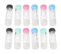 WRITWAA 12Pcs Rgp Contact Lens Holder Boxes Plastic Black Green Pink Blue Portable Soak Storage Case for Daily Lens Care and Travel