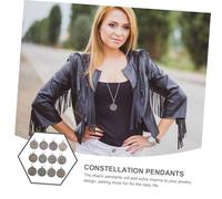 WRITWAA 12pcs Stainless Steel Zodiac Charm Pendants DIY Jewelry Accessories for Bracelets Necklaces Keychains Non-fading Twelve Constellation Design