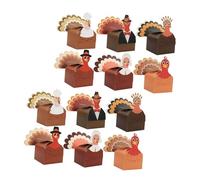 WRITWAA 12pcs Thanksgiving Turkey Candy Treat Boxes Paper Packaging for Holiday Parties Fall Harvest Favor Party Favor Boxes for Sharing Sweets at Family School Office Events