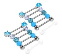 WRITWAA 12pcs Tongue Rings: Stainless Steel Barbell Body Piercing Jewelry Round Ball Ends Straight Bar Tongue For Women Men Wedding Party
