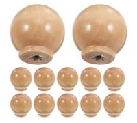 WRITWAA 12pcs Wood Cabinet Knobs Round Mushroom Shape, Minimalist Modern Drawer Pulls for Kitchen Cabinets and Wardrobe Doors, Comfortable Grip and Versatile Use with 4mm Hole