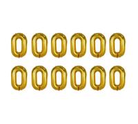 WRITWAA 12ps Jumbo Chain Balloons, 16'' Foil Balloons for Making Wall Arches Chains, for 80s 90s Wedding Anniversary Engagement Birthday Graduation Party Decoration Gold