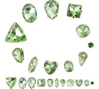 WRITWAA 130pcs Sew on Rhinestones Sewing Rhinestones Glass Green Strong and Sturdy Wear-Resistant Delicate Fashionable Pretty Shape for DIY Crafts and Costume Decoration