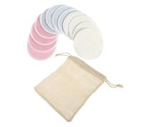 WRITWAA 13pcs Bamboo Fiber Makeup Remover Pads with Velvet Reusable Face Cleansing Puff for Gentle Durable Skin Care Suitable for Sensitive Complexions
