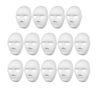 WRITWAA 14pcs Blank White Craft Masks Full Face Paper Pulp Lightweight Protective Vintage Carnival Style Gender Neutral Design for Theater and Artistic Projects