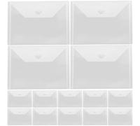 WRITWAA 15Pcs Cutting Dies Storage Pouches with Resealable Plastic Material, Postcard and Stencil Organizer Bags for Craft and Scrapbooking Storage