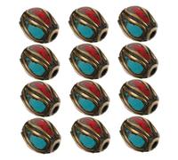 WRITWAA 15pcs Handmade Tibetan Buddha Brass Spacer Beads Ancient Style Solid Brass Column Beads for DIY Jewelry Making Buddhist Charms for Bracelets Necklaces Earrings Craft Supplies